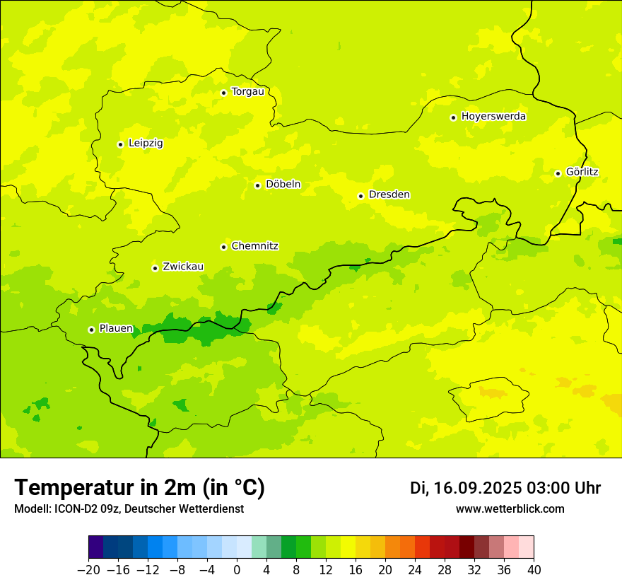 Modellkarten Temperatur