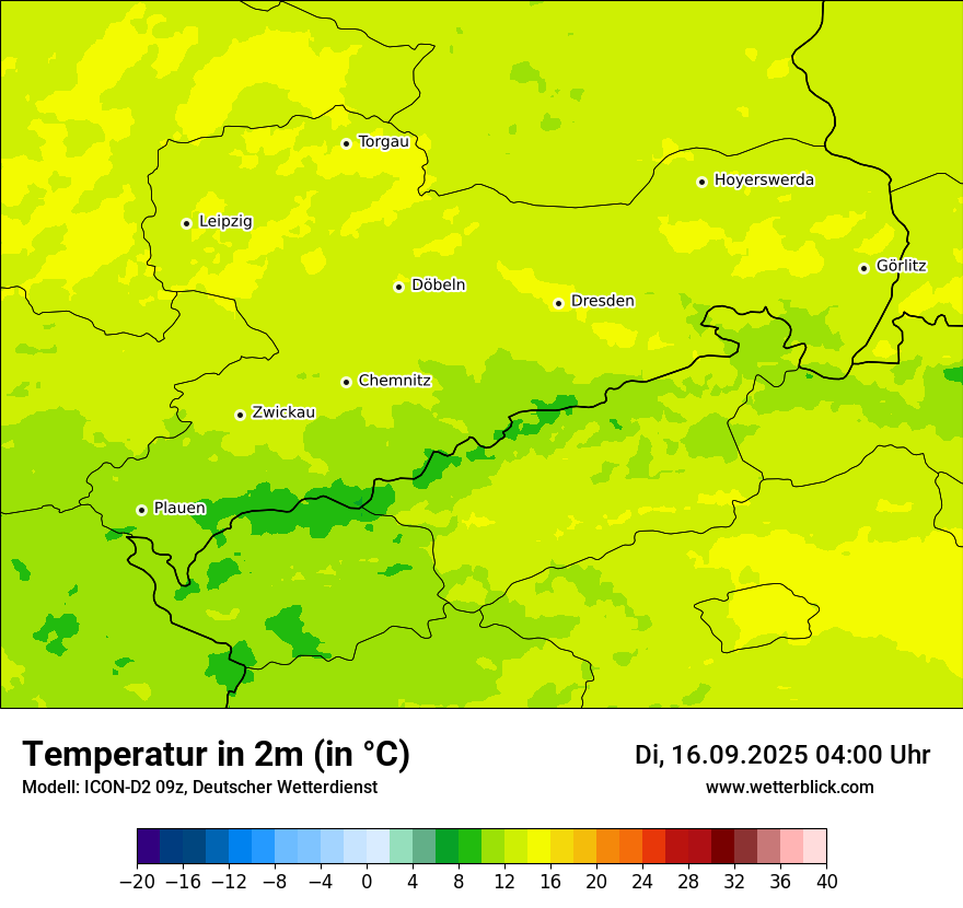 Modellkarten Temperatur