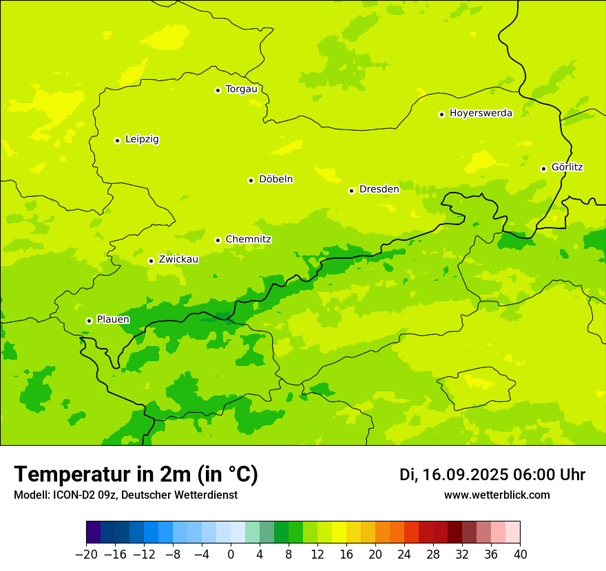 Modellkarten Temperatur