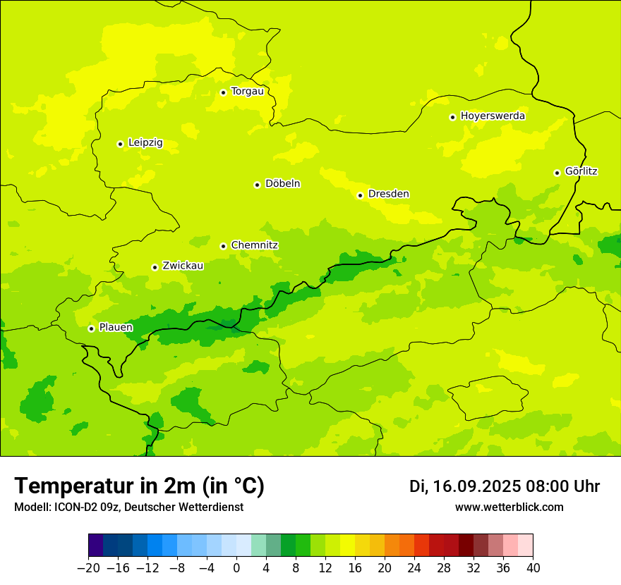 Modellkarten Temperatur