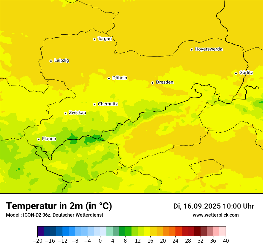 Modellkarten Temperatur
