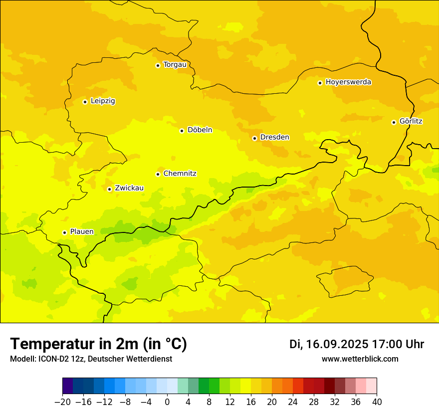 Modellkarten Temperatur