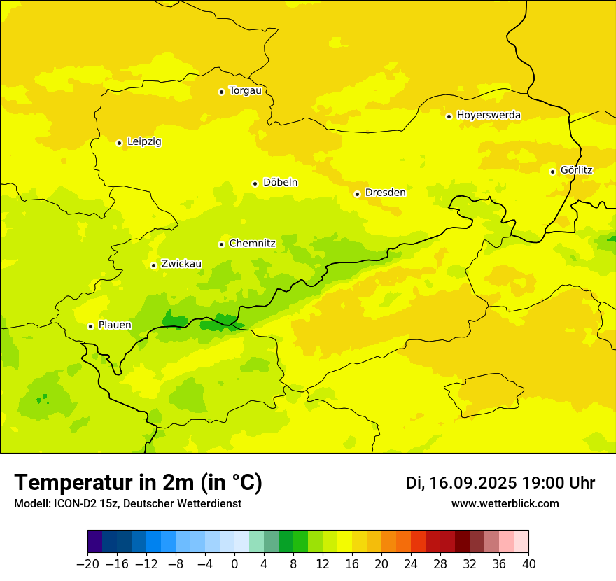 Modellkarten Temperatur
