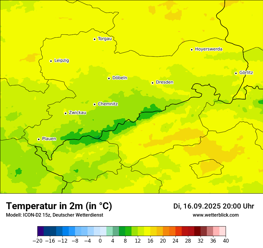 Modellkarten Temperatur