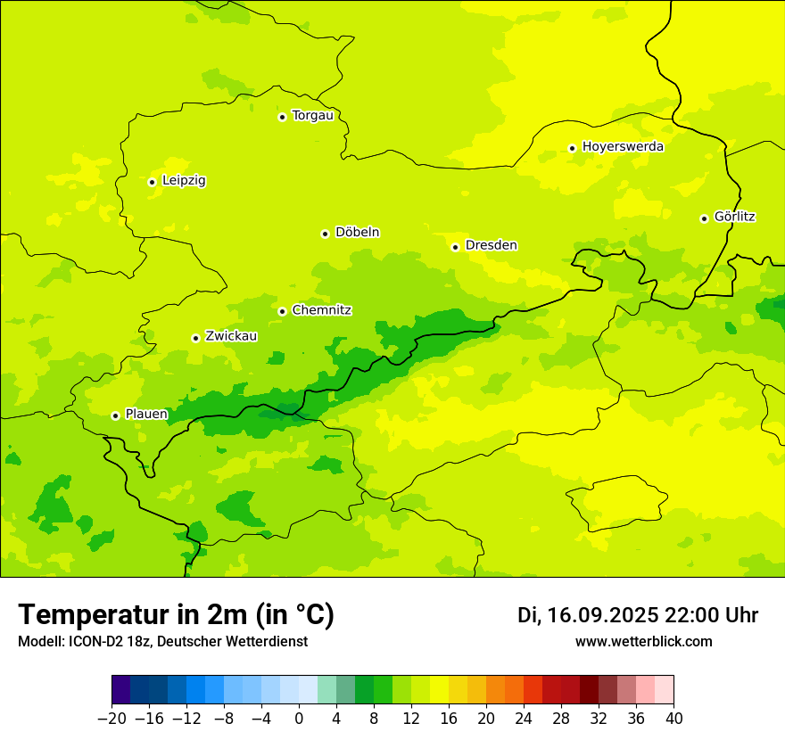 Modellkarten Temperatur