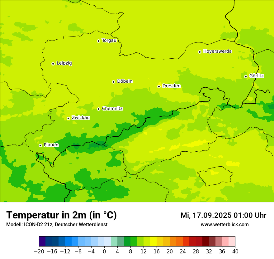 Modellkarten Temperatur