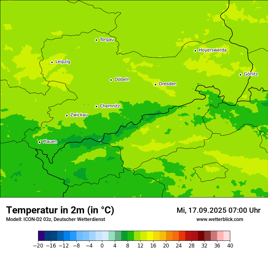 Modellkarten Temperatur