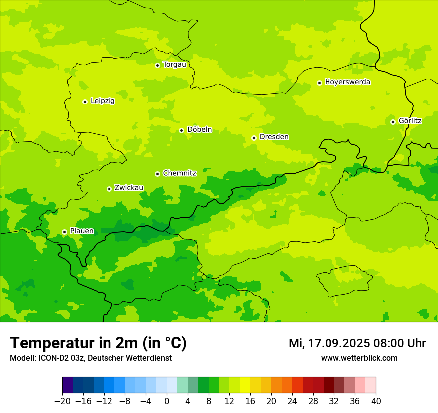 Modellkarten Temperatur