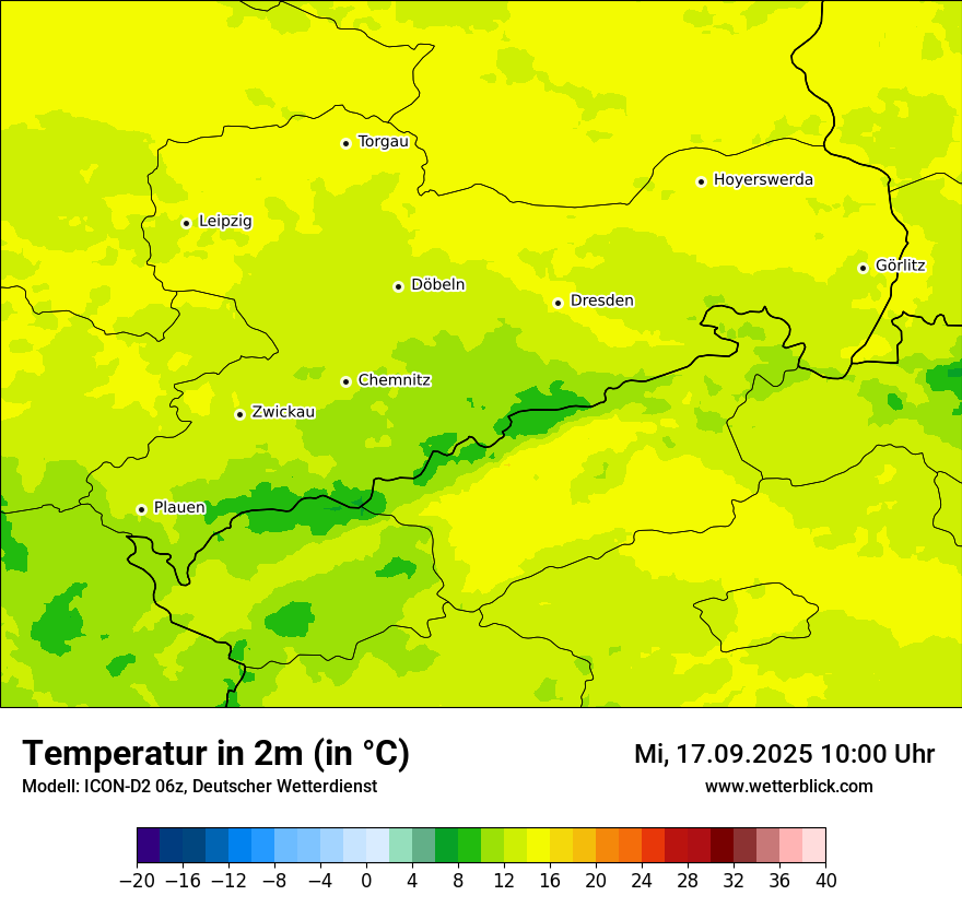 Modellkarten Temperatur