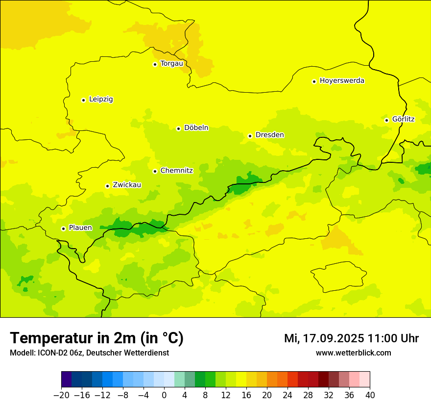 Modellkarten Temperatur