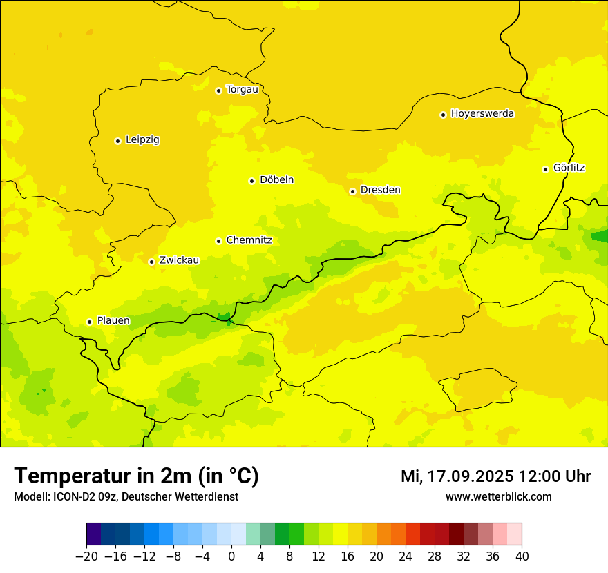 Modellkarten Temperatur