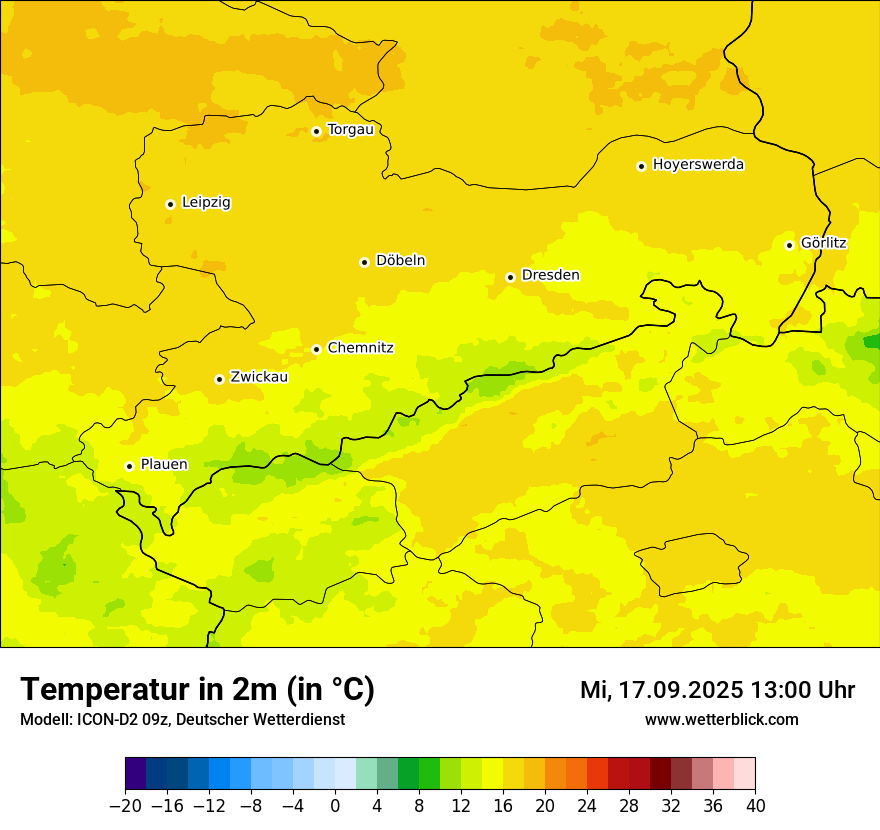 Modellkarten Temperatur