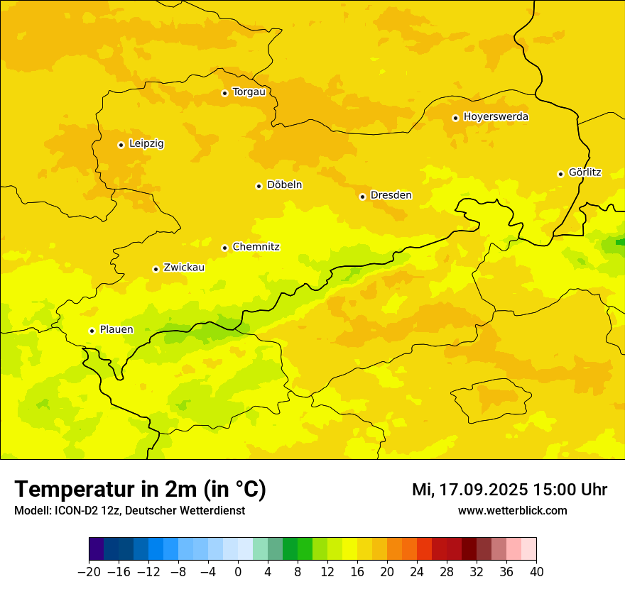 Modellkarten Temperatur