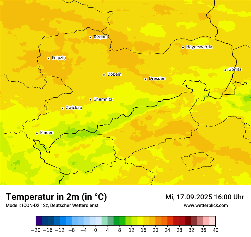 Modellkarten Temperatur