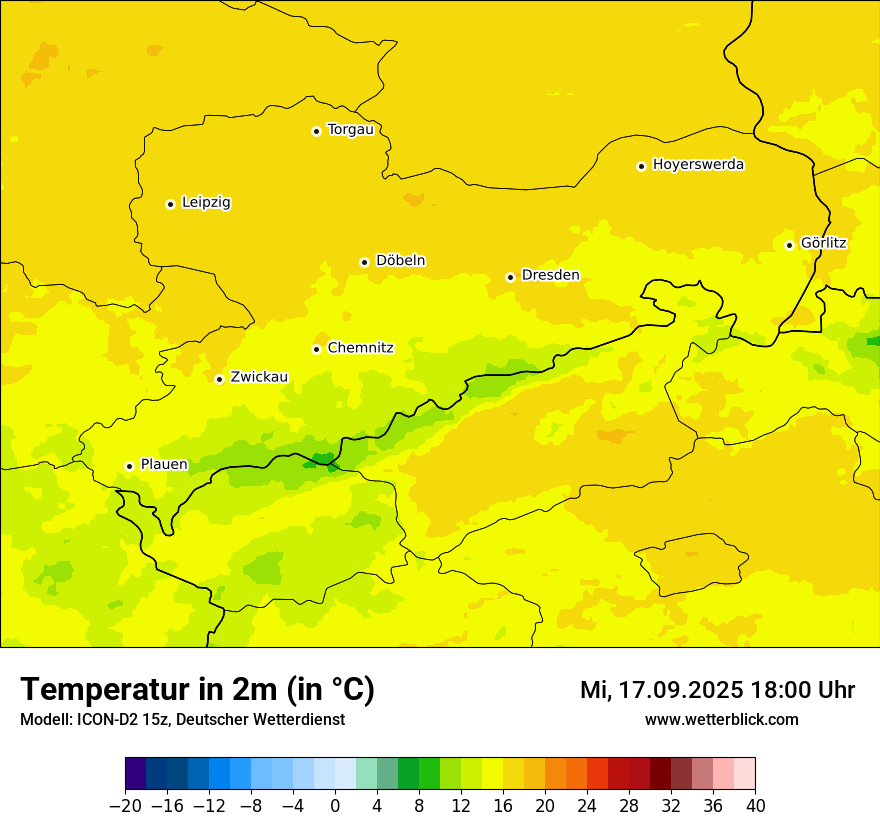 Modellkarten Temperatur