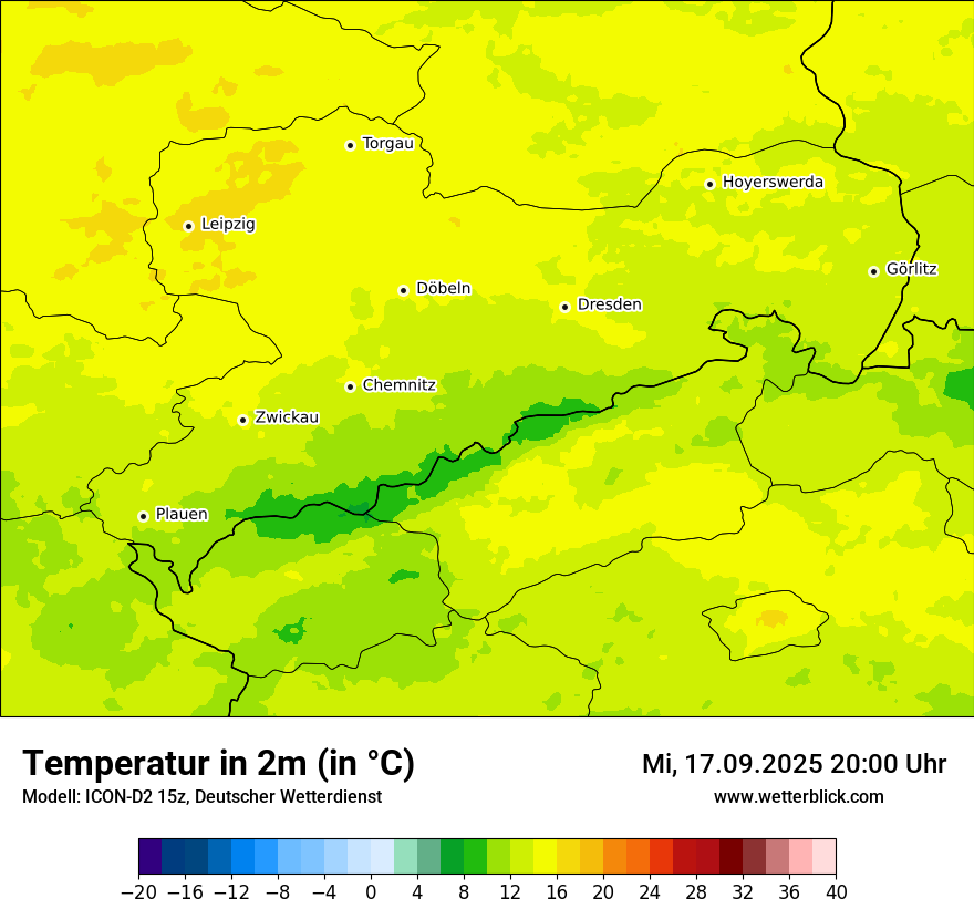 Modellkarten Temperatur