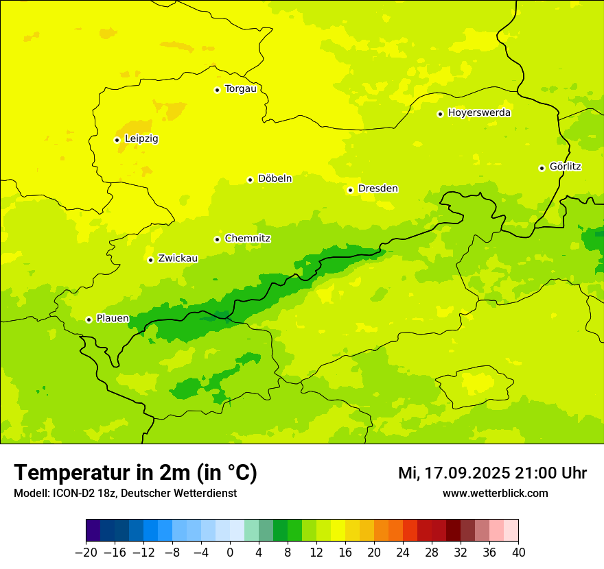 Modellkarten Temperatur