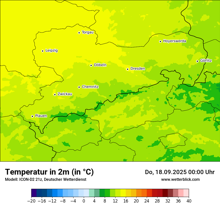 Modellkarten Temperatur