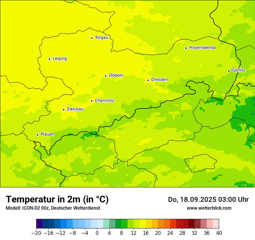 Modellkarten Temperatur