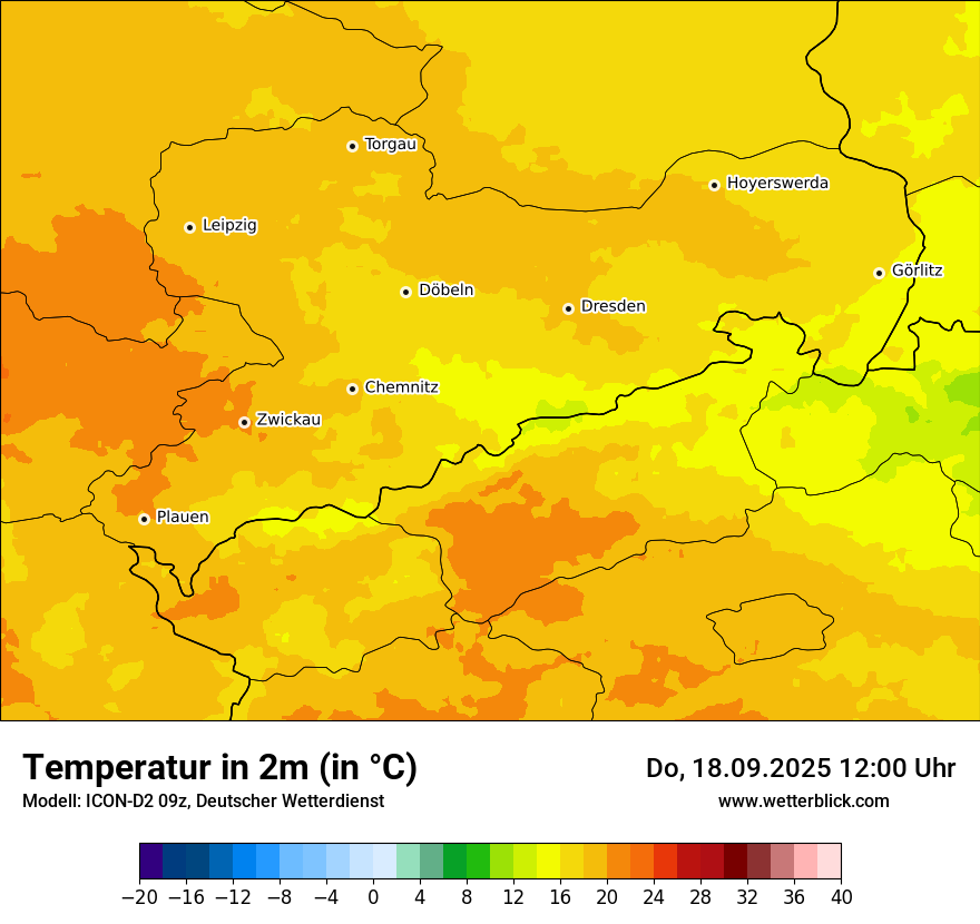 Modellkarten Temperatur