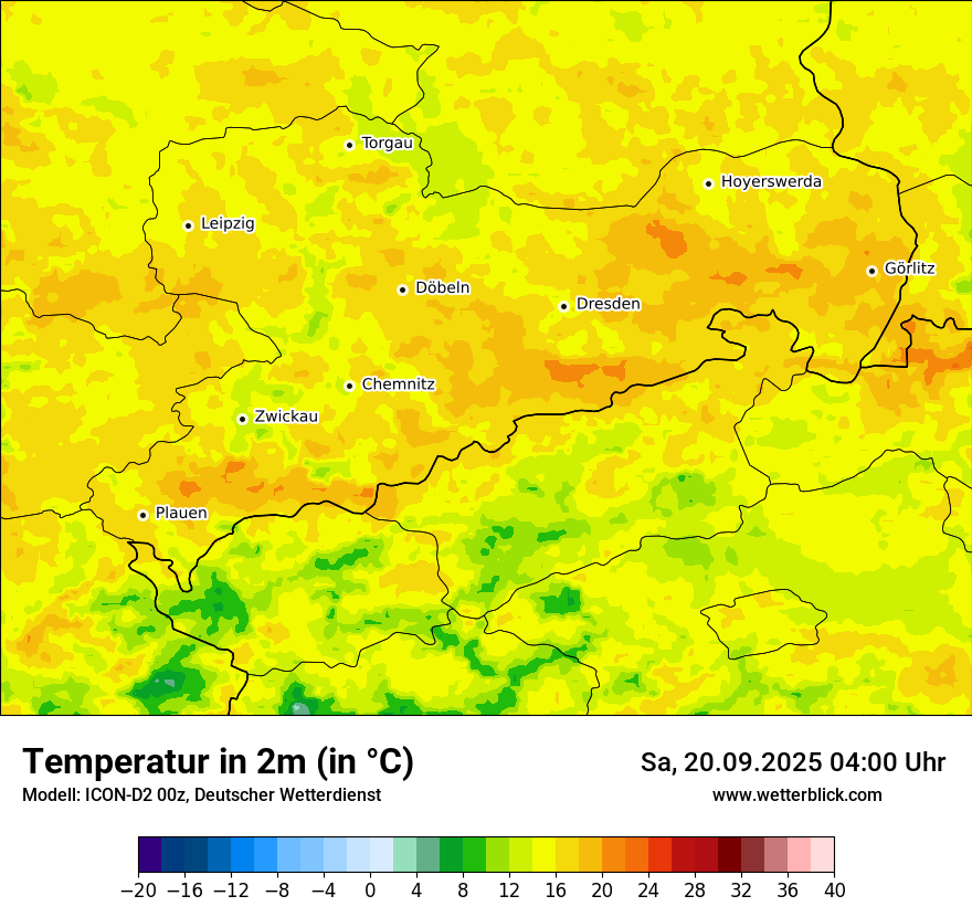 Modellkarten Temperatur