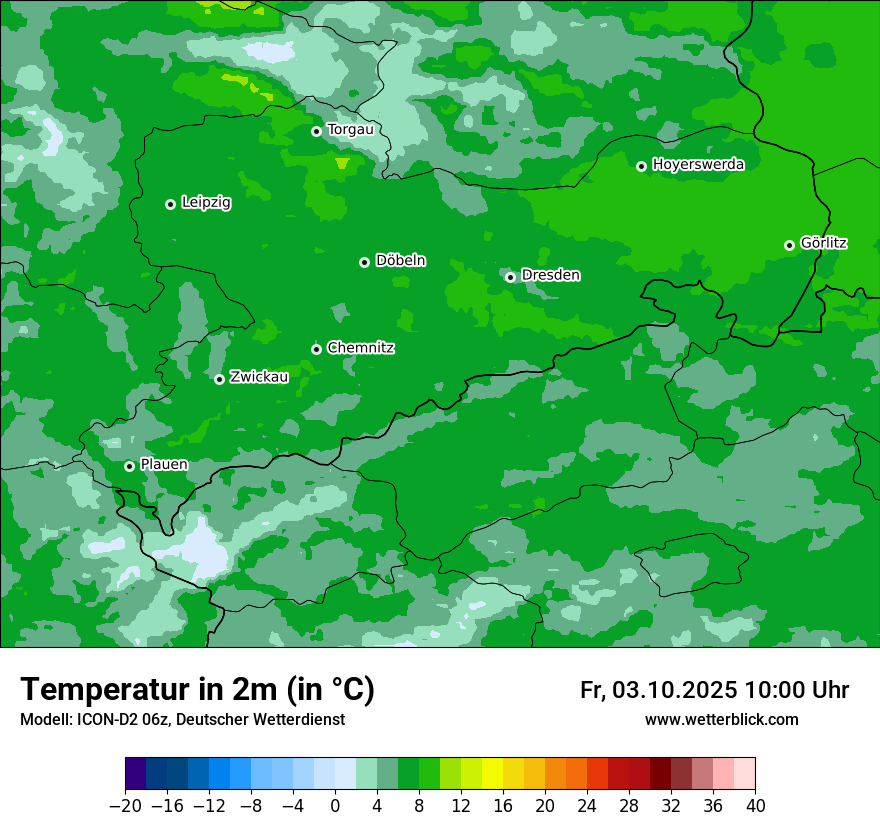 Modellkarten Temperatur