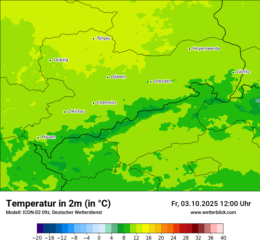 Modellkarten Temperatur