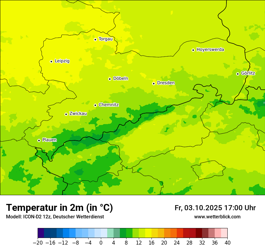 Modellkarten Temperatur