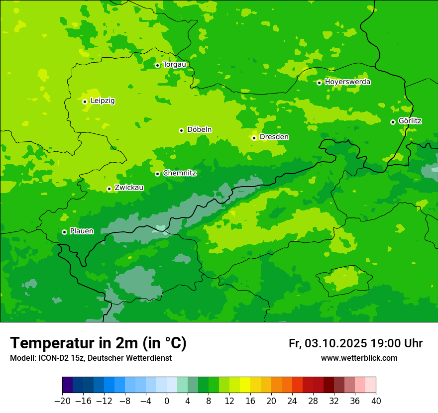 Modellkarten Temperatur