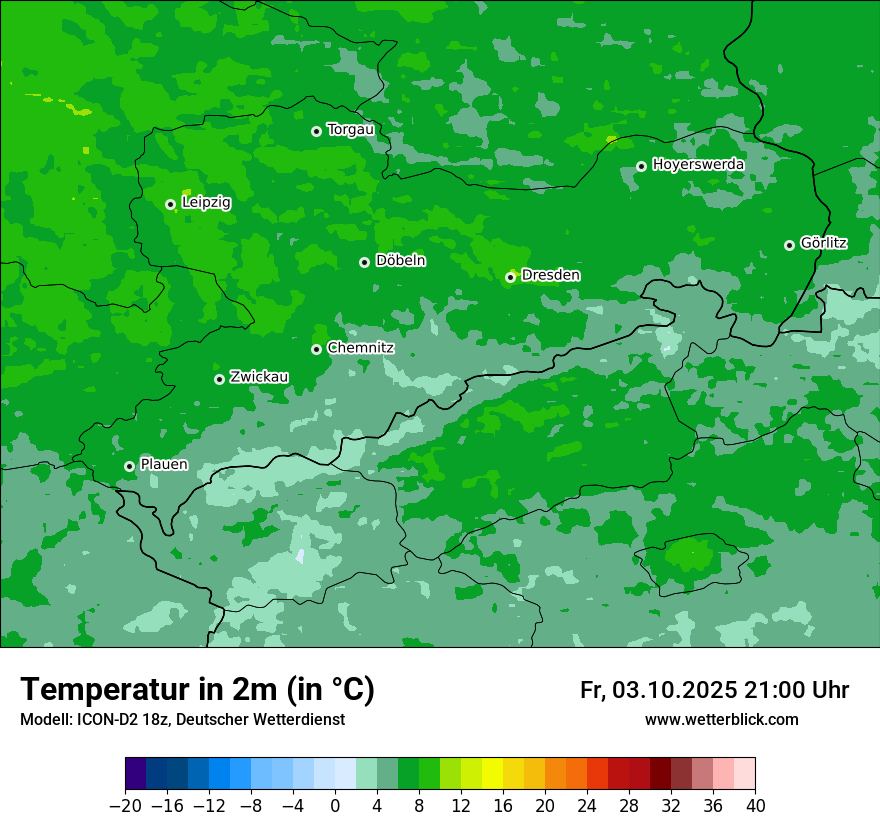 Modellkarten Temperatur