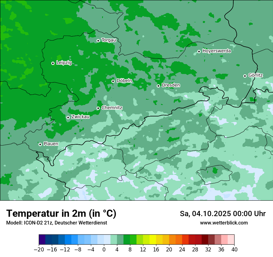 Modellkarten Temperatur
