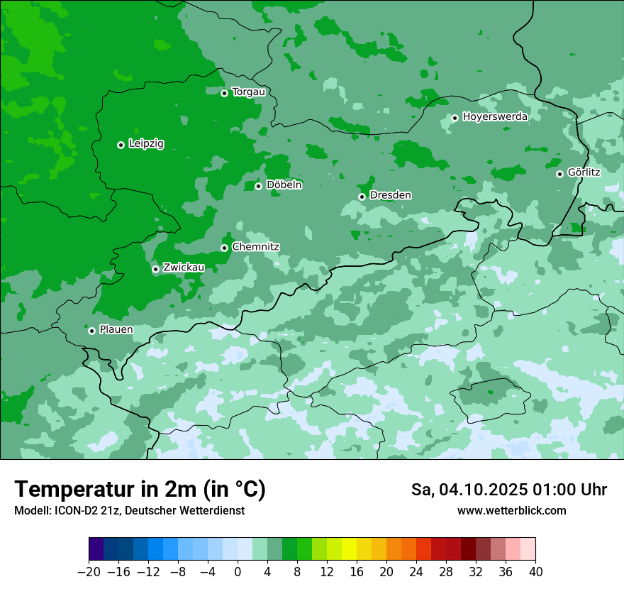 Modellkarten Temperatur