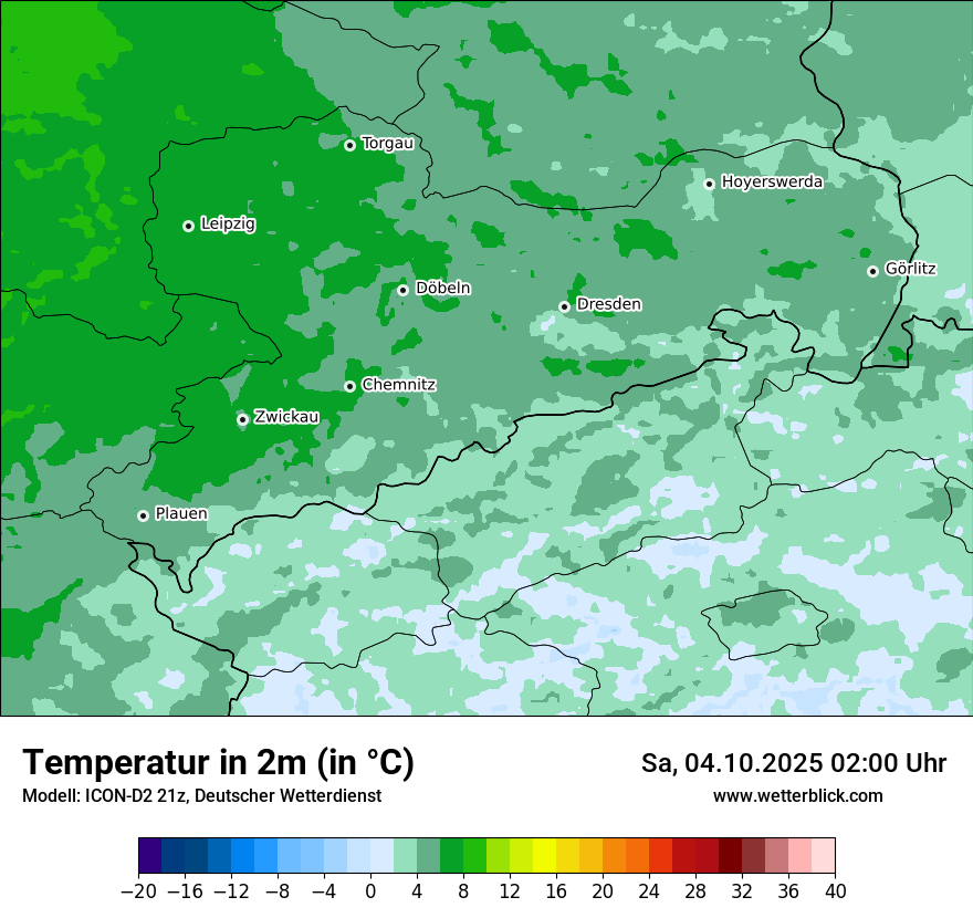 Modellkarten Temperatur