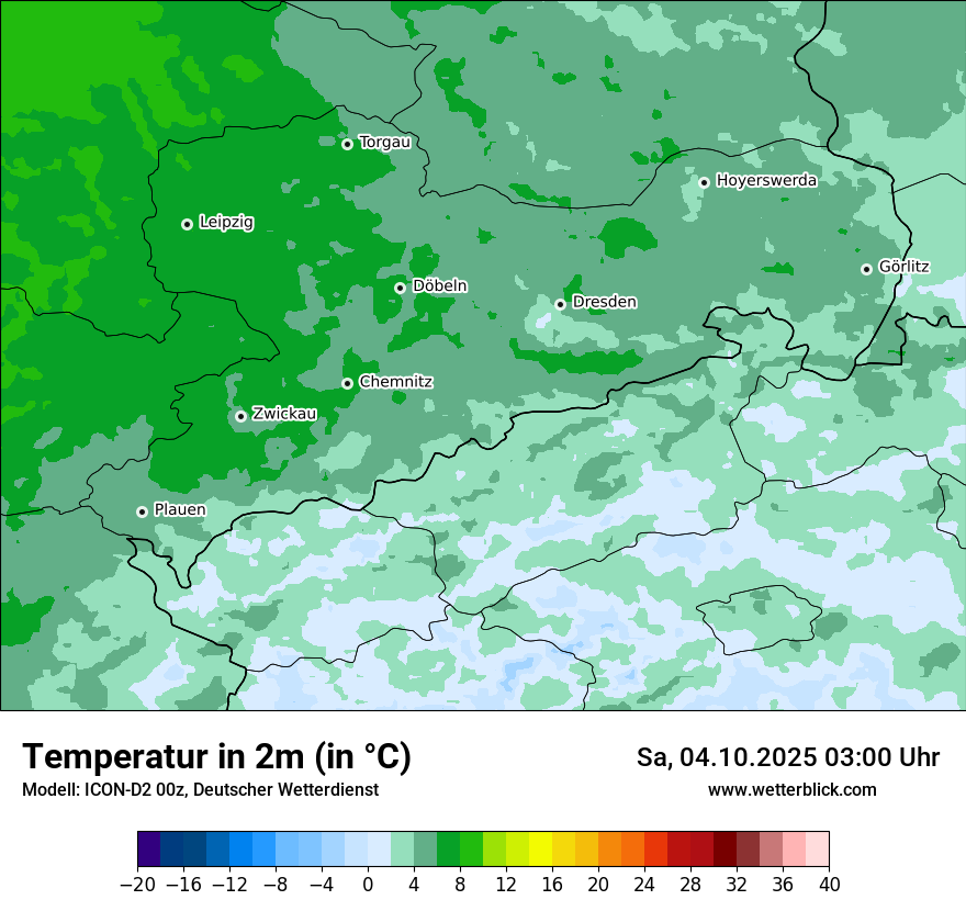 Modellkarten Temperatur