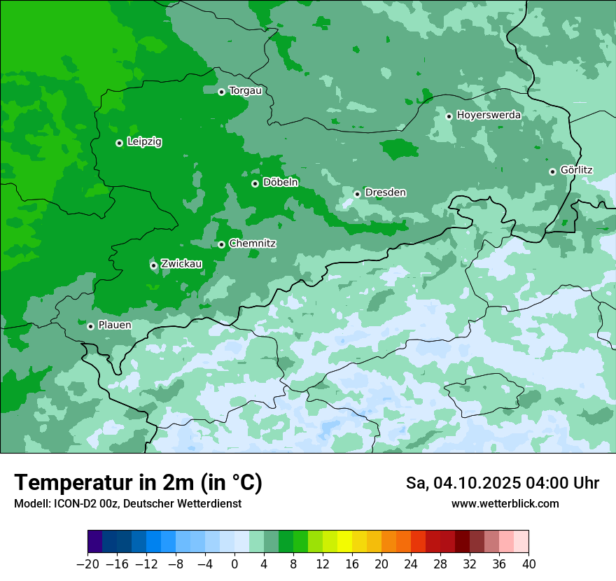 Modellkarten Temperatur