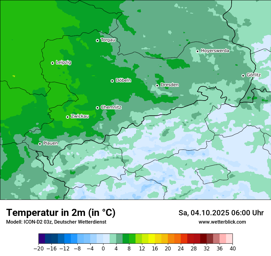 Modellkarten Temperatur