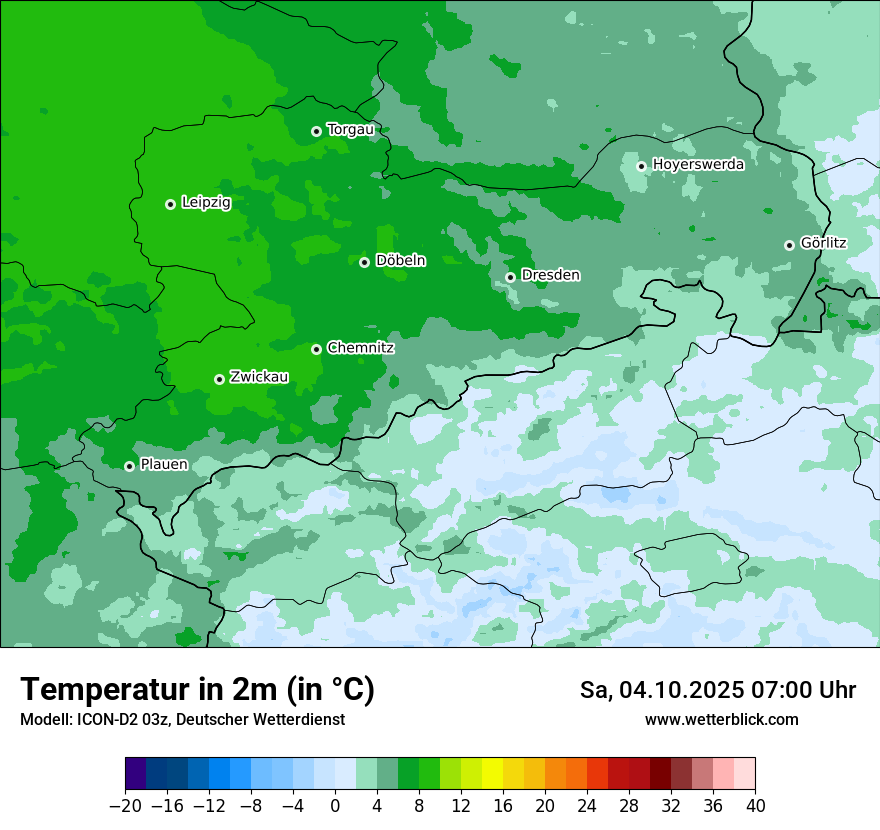 Modellkarten Temperatur