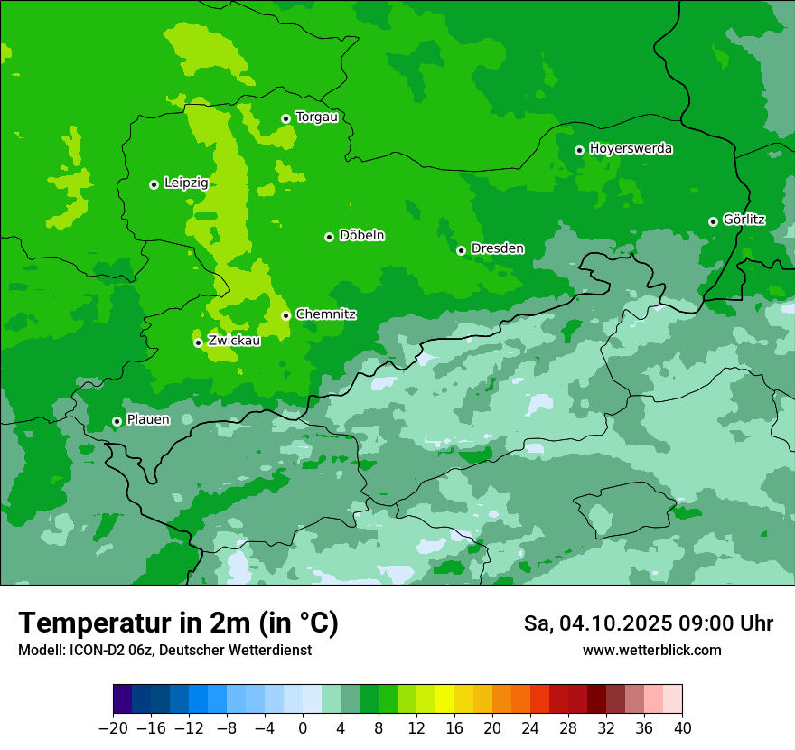 Modellkarten Temperatur
