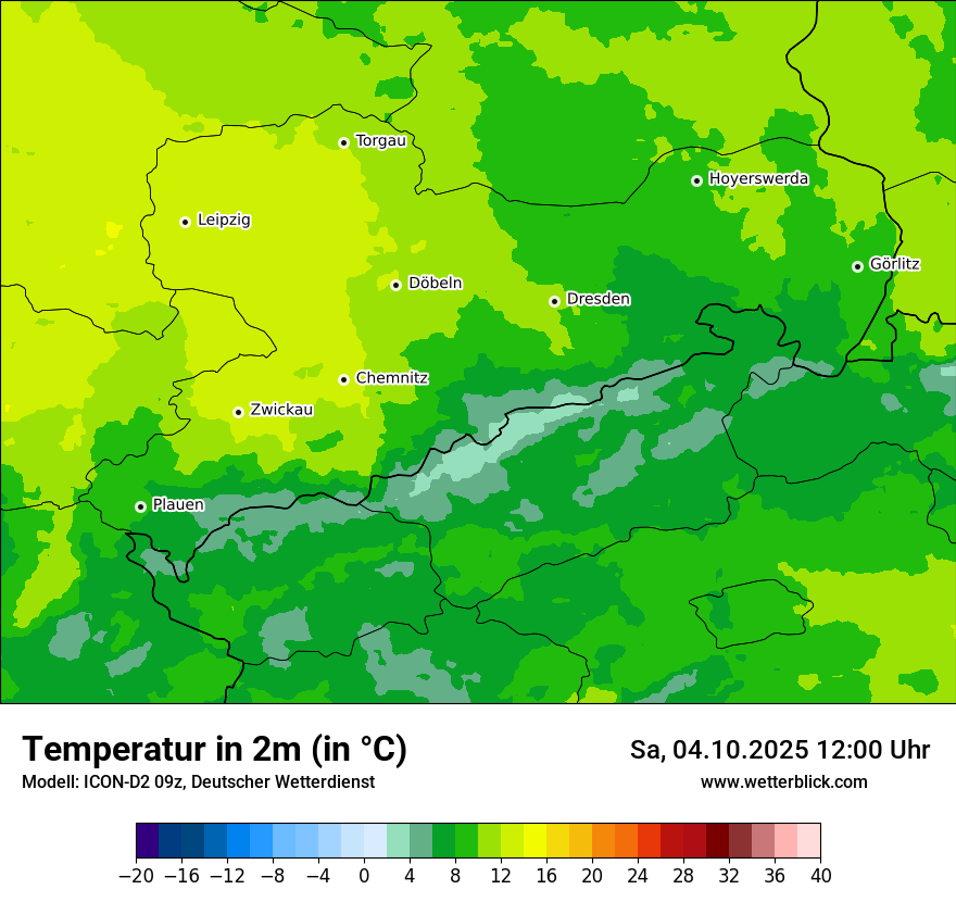 Modellkarten Temperatur