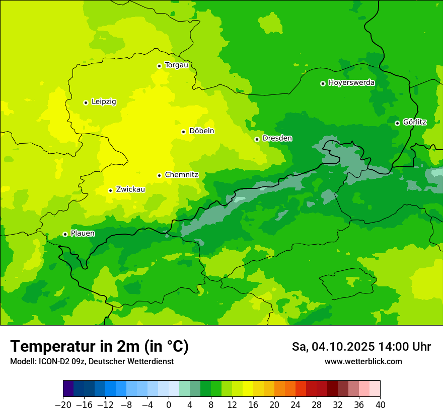 Modellkarten Temperatur
