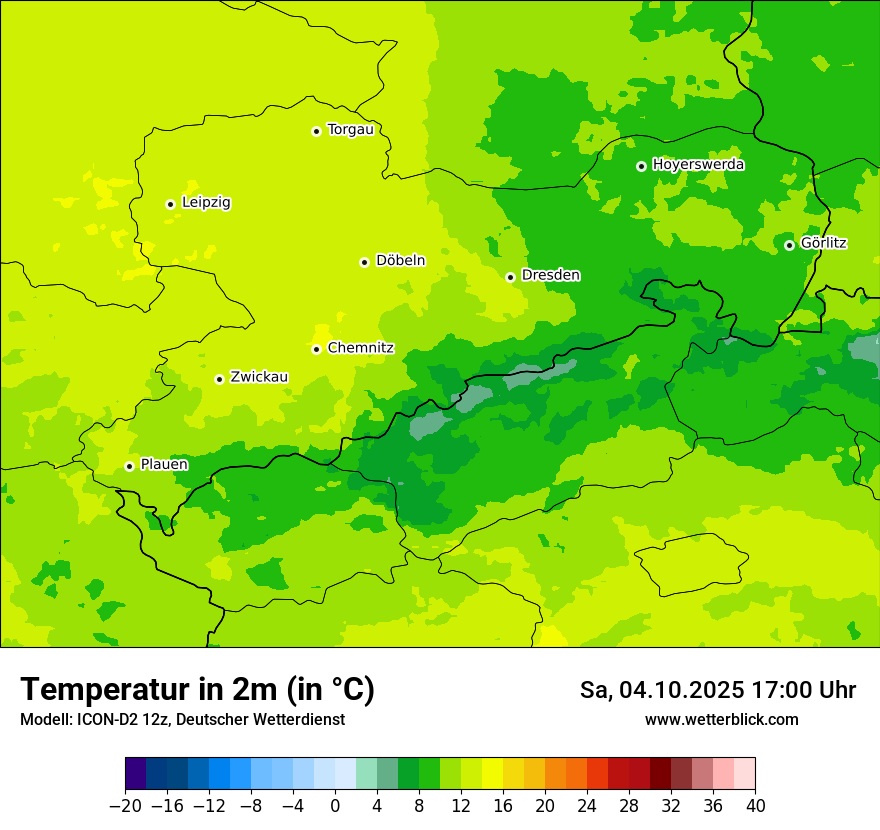 Modellkarten Temperatur