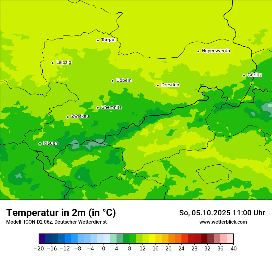 Modellkarten Temperatur
