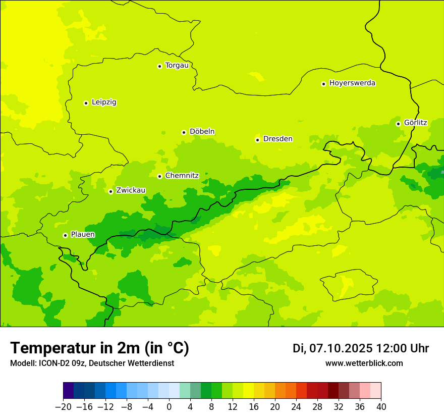 Modellkarten Temperatur