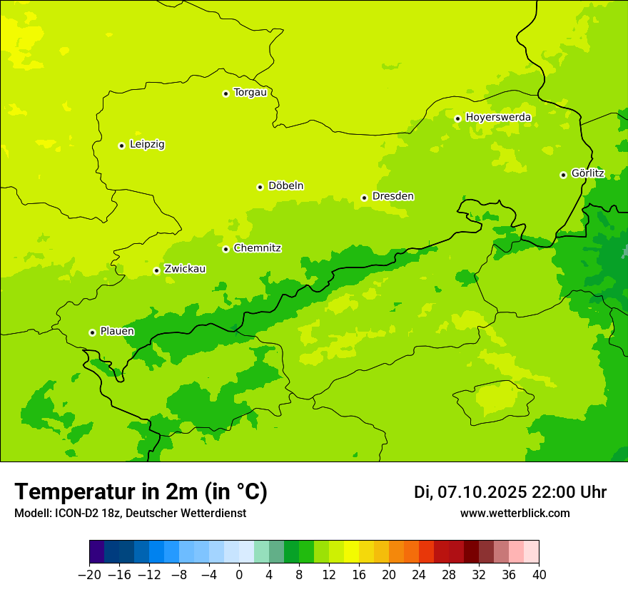 Modellkarten Temperatur