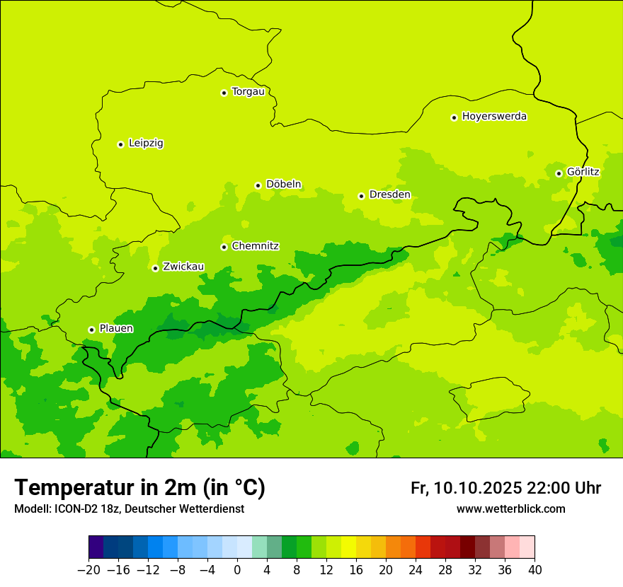 Modellkarten Temperatur