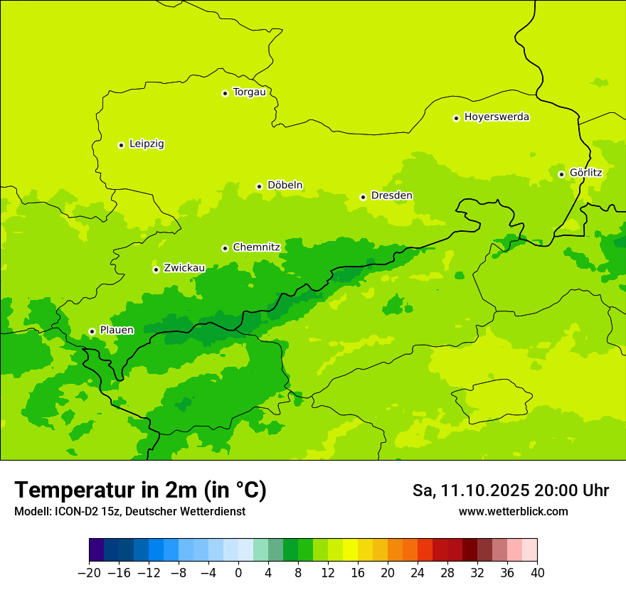 Modellkarten Temperatur