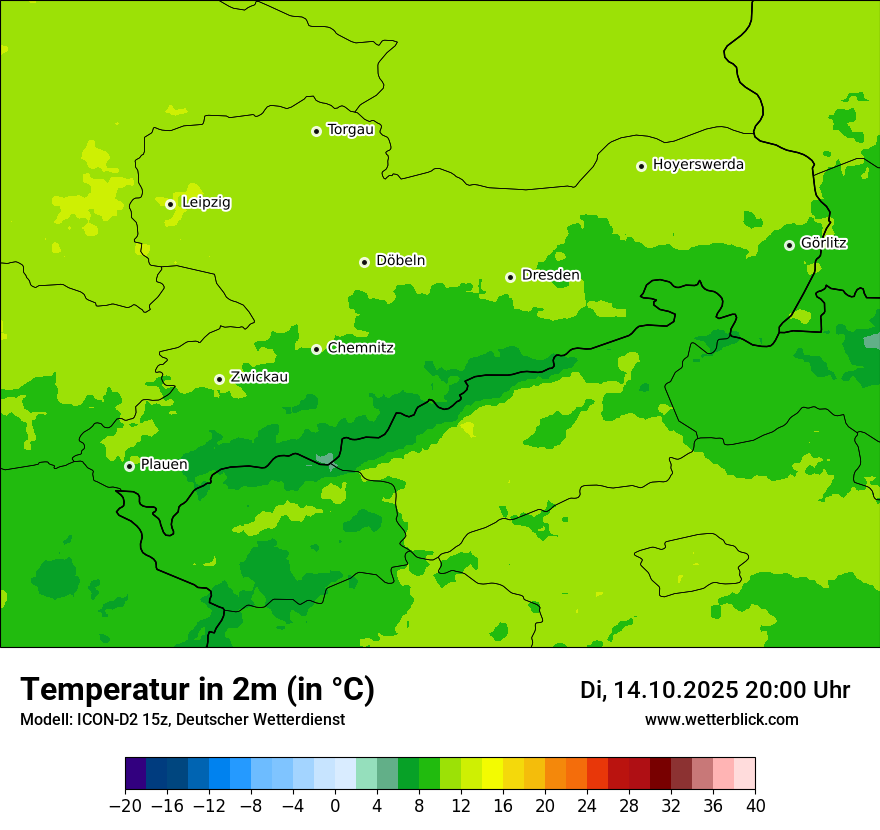 Modellkarten Temperatur