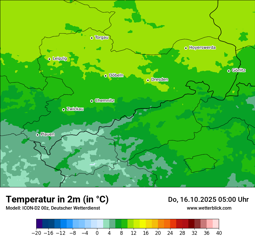 Modellkarten Temperatur