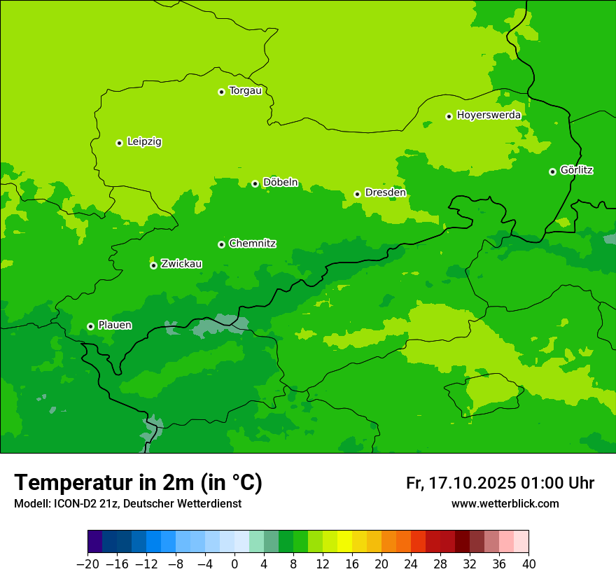 Modellkarten Temperatur