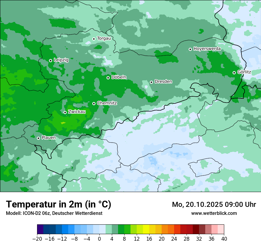 Modellkarten Temperatur